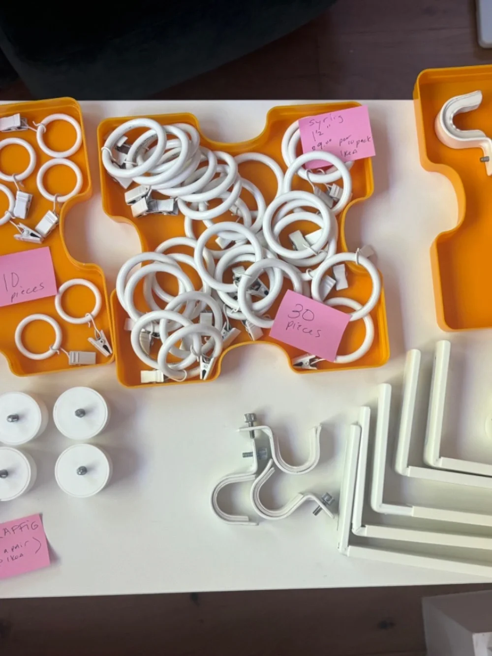 IKEA white curtain Hardware (Betydlig, Syrig, Raffig)